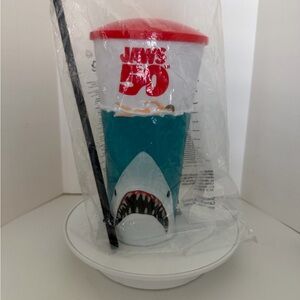 Jaws 50th Anniversary Shark Tumbler Cup w/ Lid & Straw Movie Promo New